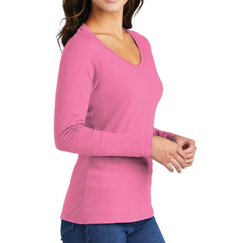 Ladies Long Sleeve V-Neck